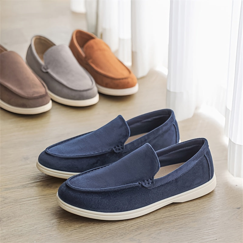 Men'S Casual Slip-On Loafers - Brown Faux, Round Toe, Soft Fabric Upper, Comfortable Walking Shoes for Summer, Casual Footwear | Minimalist Style | Slipon Loafers