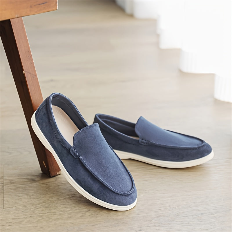 Men'S Casual Slip-On Loafers - Brown Faux, Round Toe, Soft Fabric Upper, Comfortable Walking Shoes for Summer, Casual Footwear | Minimalist Style | Slipon Loafers