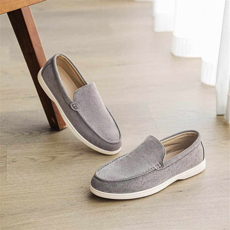 Men'S Casual Slip-On Loafers - Brown Faux, Round Toe, Soft Fabric Upper, Comfortable Walking Shoes for Summer, Casual Footwear | Minimalist Style | Slipon Loafers