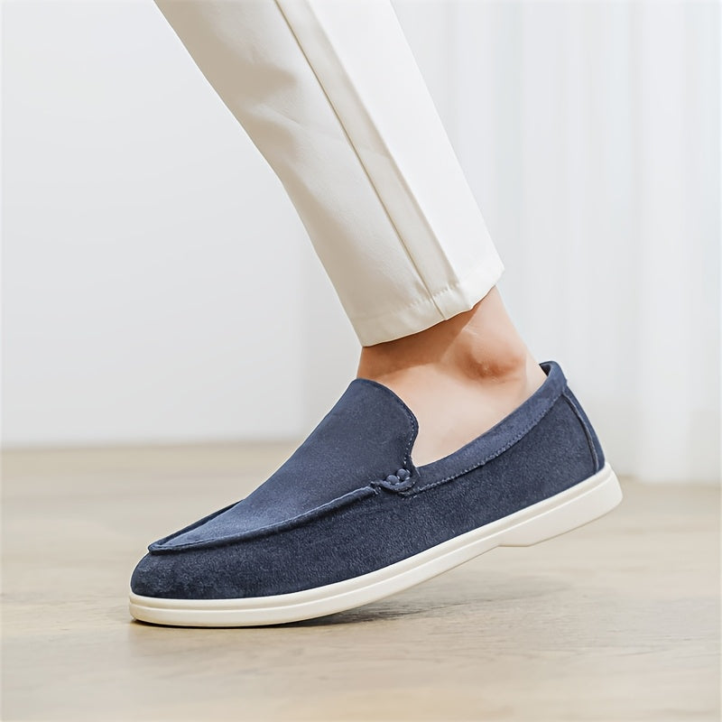 Men'S Casual Slip-On Loafers - Brown Faux, Round Toe, Soft Fabric Upper, Comfortable Walking Shoes for Summer, Casual Footwear | Minimalist Style | Slipon Loafers
