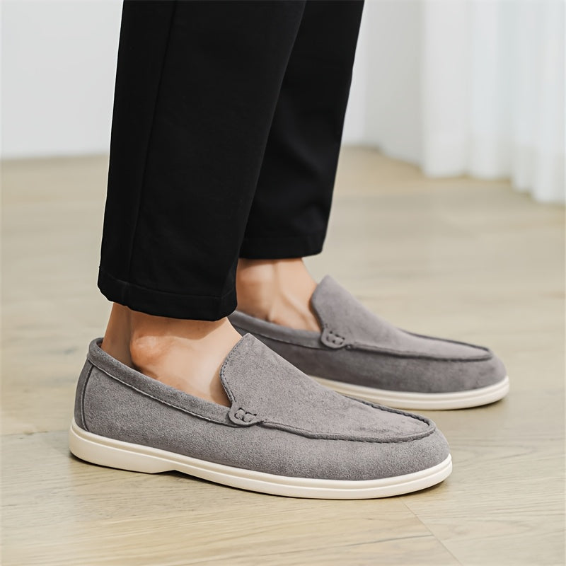Men'S Casual Slip-On Loafers - Brown Faux, Round Toe, Soft Fabric Upper, Comfortable Walking Shoes for Summer, Casual Footwear | Minimalist Style | Slipon Loafers