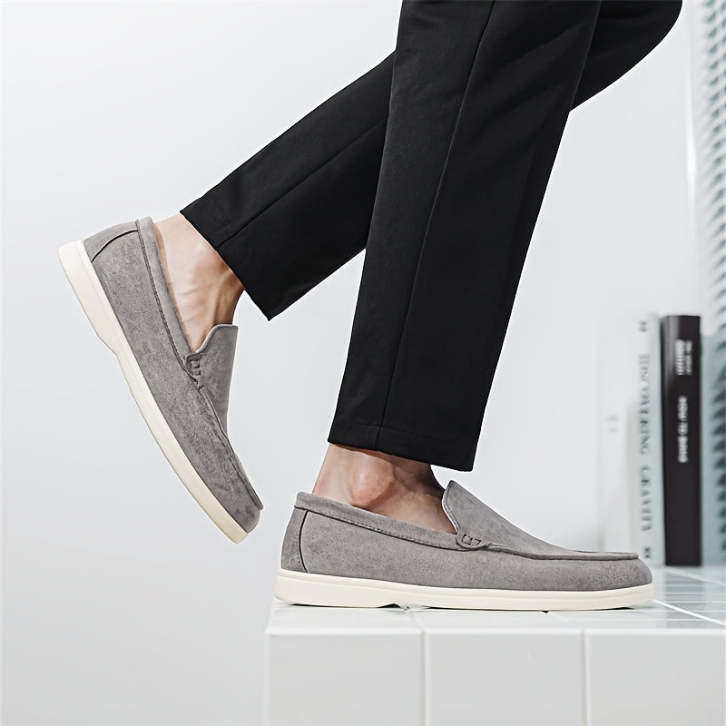 Men'S Casual Slip-On Loafers - Brown Faux, Round Toe, Soft Fabric Upper, Comfortable Walking Shoes for Summer, Casual Footwear | Minimalist Style | Slipon Loafers