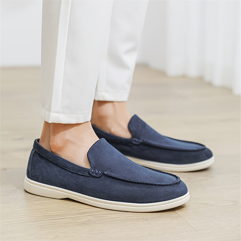 Men'S Casual Slip-On Loafers - Brown Faux, Round Toe, Soft Fabric Upper, Comfortable Walking Shoes for Summer, Casual Footwear | Minimalist Style | Slipon Loafers