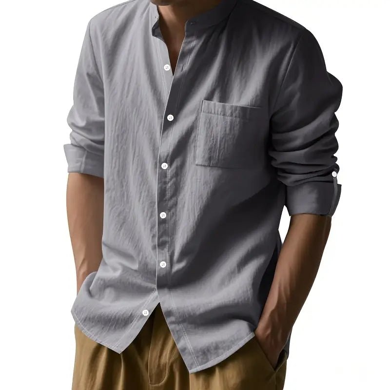 [BUY 1 GET 1 FREE] Santorini Premium Men’s Linen Shirts + FREE Exclusive Watch Gift - Kolazi