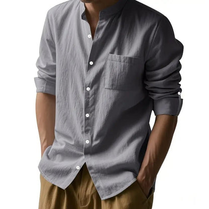 [BUY 1 GET 1 FREE] Santorini Premium Men’s Linen Shirts + FREE Exclusive Watch Gift - Kolazi