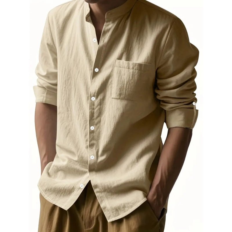 [BUY 1 GET 1 FREE] Santorini Premium Men’s Linen Shirts + FREE Exclusive Watch Gift - Kolazi