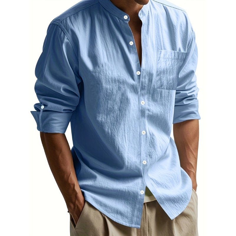 [BUY 1 GET 1 FREE] Santorini Premium Men’s Linen Shirts + FREE Exclusive Watch Gift - Kolazi