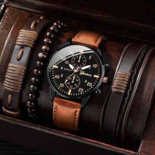 [BUY 1 GET 3 FREE] Geneva Chronos Men's Watch Kit + 3 Bracelets - Kolazi